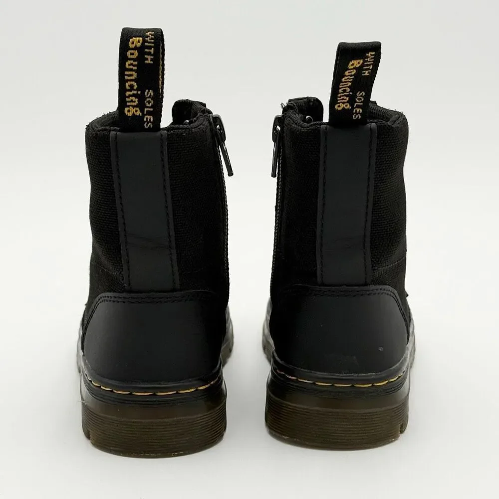 Dr. Martens Docs Combs Junior Boots Side Zip Canvas and Leather Lace Up - Kids U